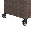 Bar Cart with Drawer Brown 39.4"x17.7"x38.2" Poly Rattan