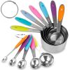 12Pcs Measuring Cups Spoons Set Stainless Steel Kitchen Measurement Tool