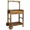 Garden Kitchen Trolley Solid Acacia Wood 36.2"x17.1"x55.7"