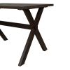 Farmhouse Rustic Wood Kitchen Dining Table with X-shape Legs