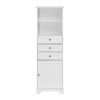 Tall Storage Cabinet with 3 Drawers and Adjustable Shelves for Bathroom;  Kitchen and Living Room;  MDF Board with Painted Finish