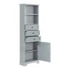 Tall Storage Cabinet with 3 Drawers and Adjustable Shelves for Bathroom;  Kitchen and Living Room;  MDF Board with Painted Finish