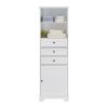 Tall Storage Cabinet with 3 Drawers and Adjustable Shelves for Bathroom;  Kitchen and Living Room;  MDF Board with Painted Finish