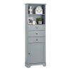 Tall Storage Cabinet with 3 Drawers and Adjustable Shelves for Bathroom;  Kitchen and Living Room;  MDF Board with Painted Finish