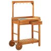 Garden Kitchen Trolley Solid Acacia Wood 36.2"x17.1"x55.7"