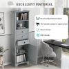 Tall Storage Cabinet with 3 Drawers and Adjustable Shelves for Bathroom;  Kitchen and Living Room;  MDF Board with Painted Finish