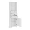 Tall Storage Cabinet with 3 Drawers and Adjustable Shelves for Bathroom;  Kitchen and Living Room;  MDF Board with Painted Finish