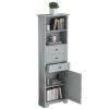 Tall Storage Cabinet with 3 Drawers and Adjustable Shelves for Bathroom;  Kitchen and Living Room;  MDF Board with Painted Finish