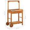 Garden Kitchen Trolley Solid Acacia Wood 36.2"x17.1"x55.7"