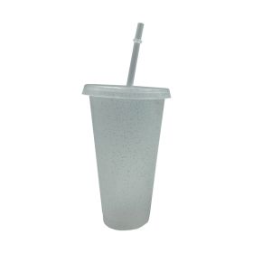 Multi Specification Plastic Straw Design Comfortable Cup (Option: Transparent glitter powder-500ml)