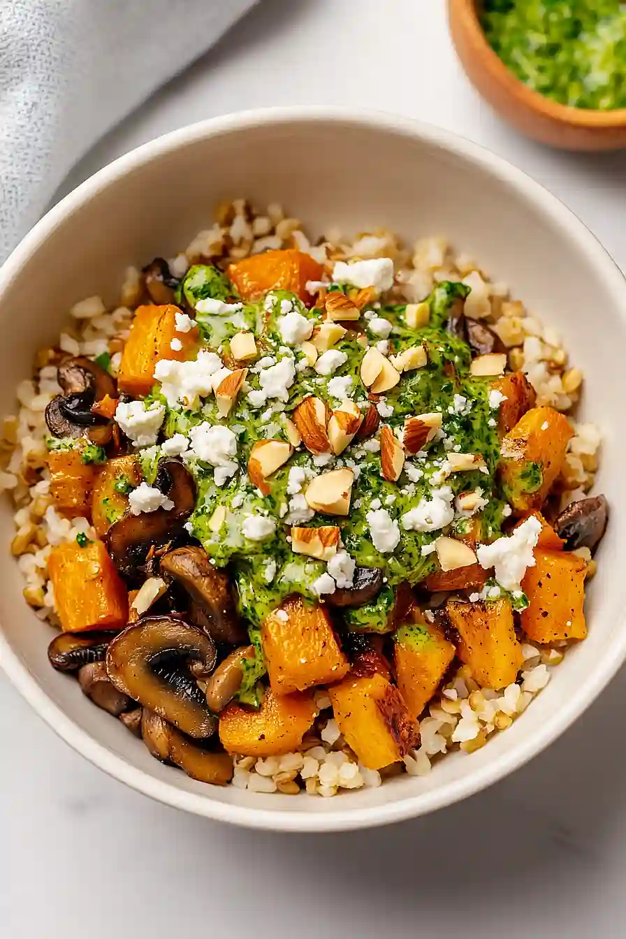 roasted butternut squash grain bowl