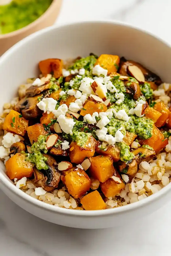 roasted butternut squash grain bowl