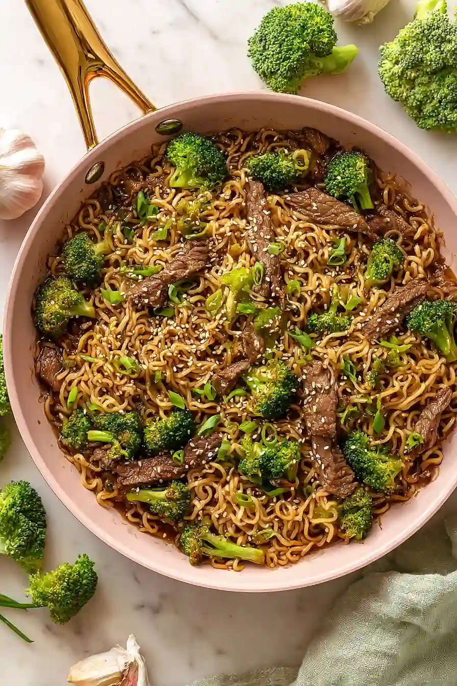 beef and broccoli ramen noodles