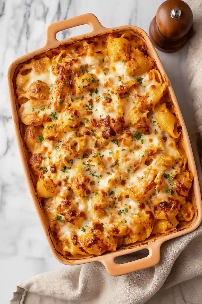 pink sauce pasta bake