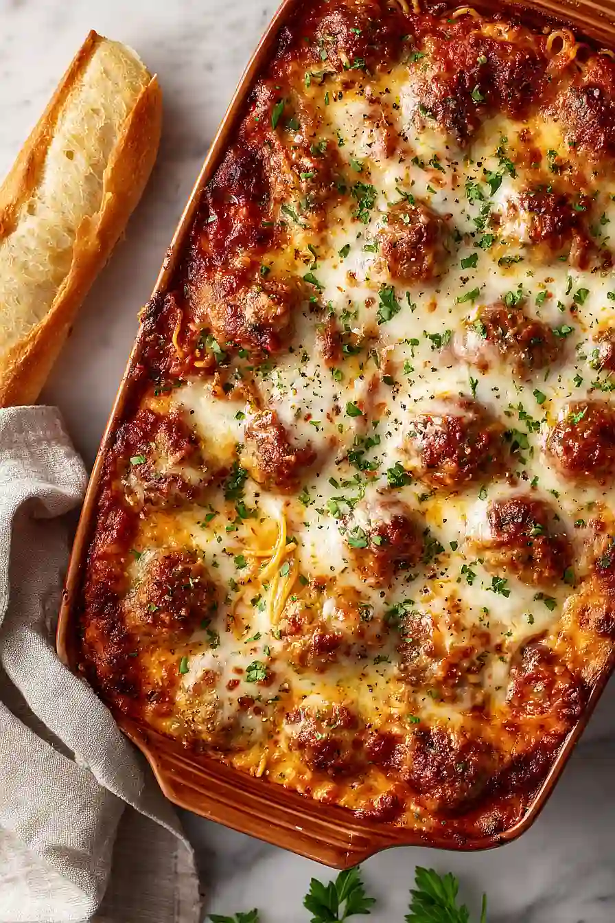 spaghetti and meatball casserole
