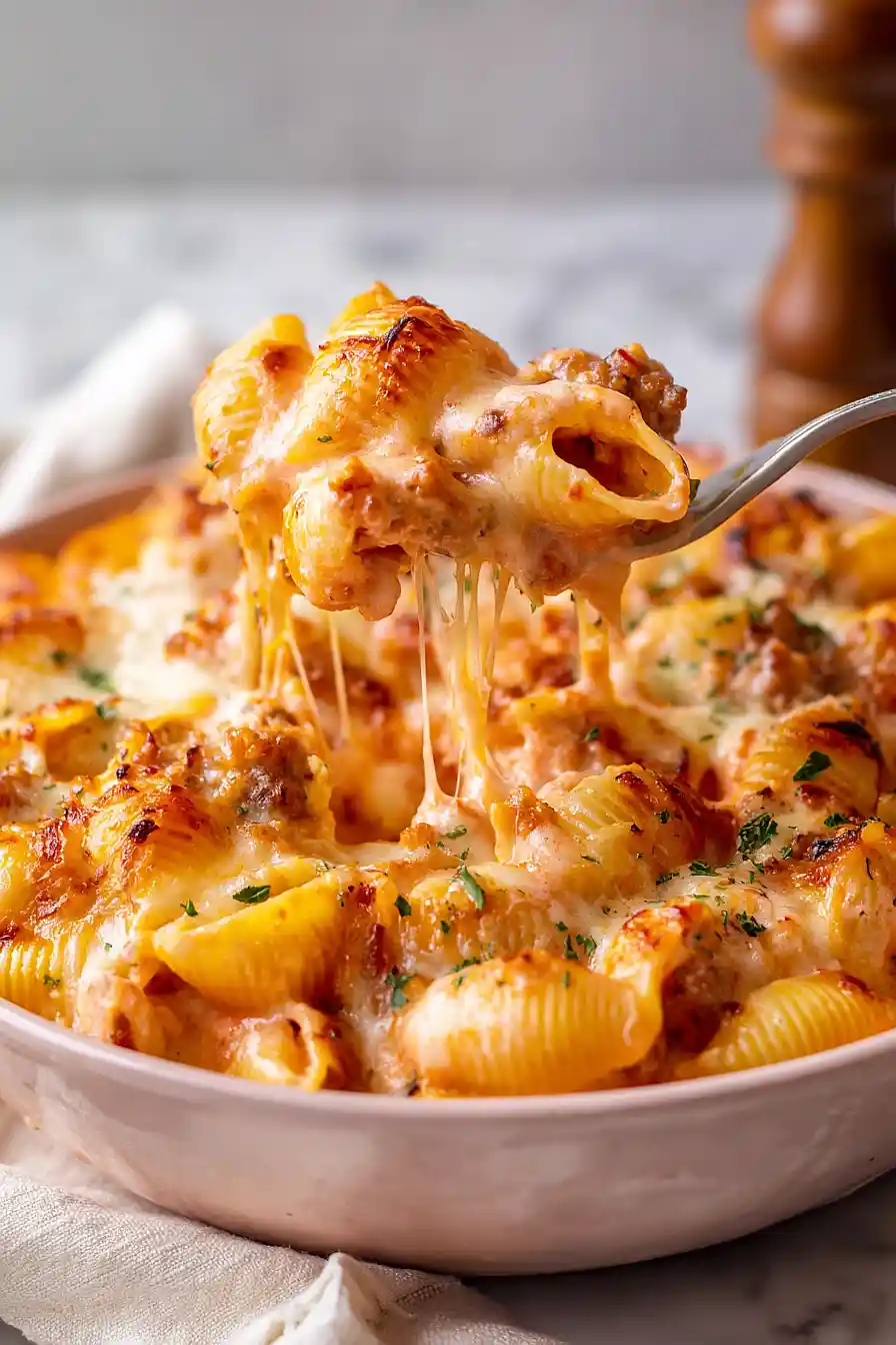 pink sauce pasta bake