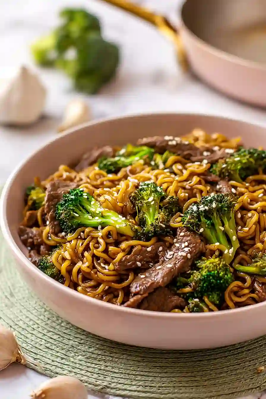 beef and broccoli ramen noodles