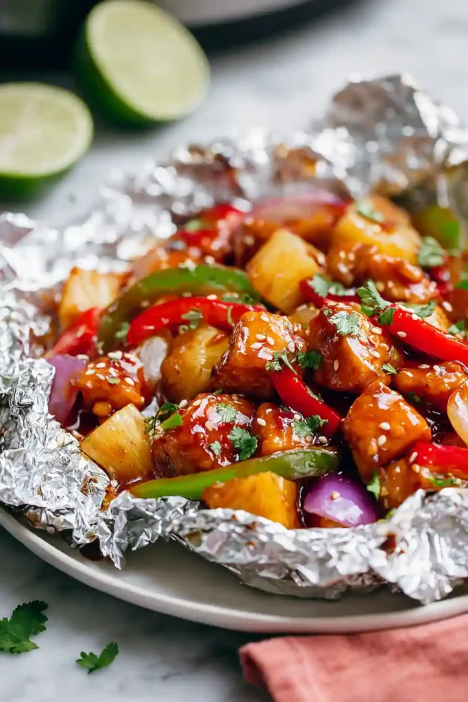 pineapple chicken foil packets