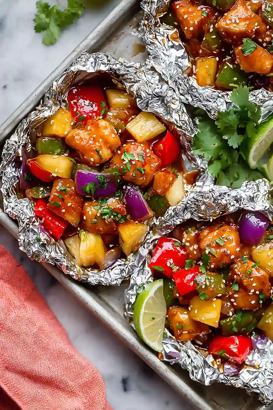 pineapple chicken foil packets
