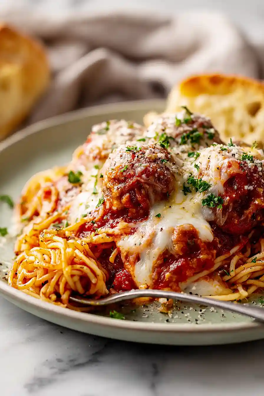 spaghetti and meatball casserole