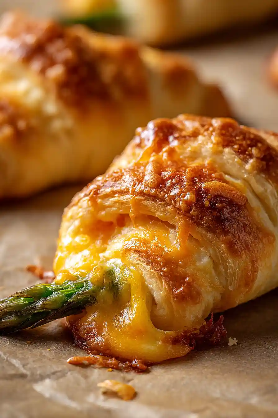 cream cheese and asparagus stuffed crescent rolls