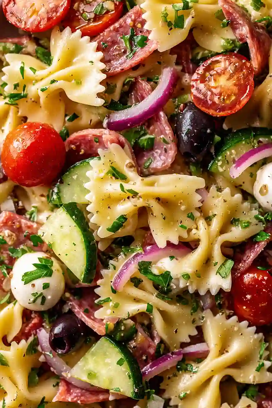 italian pasta salad with salami