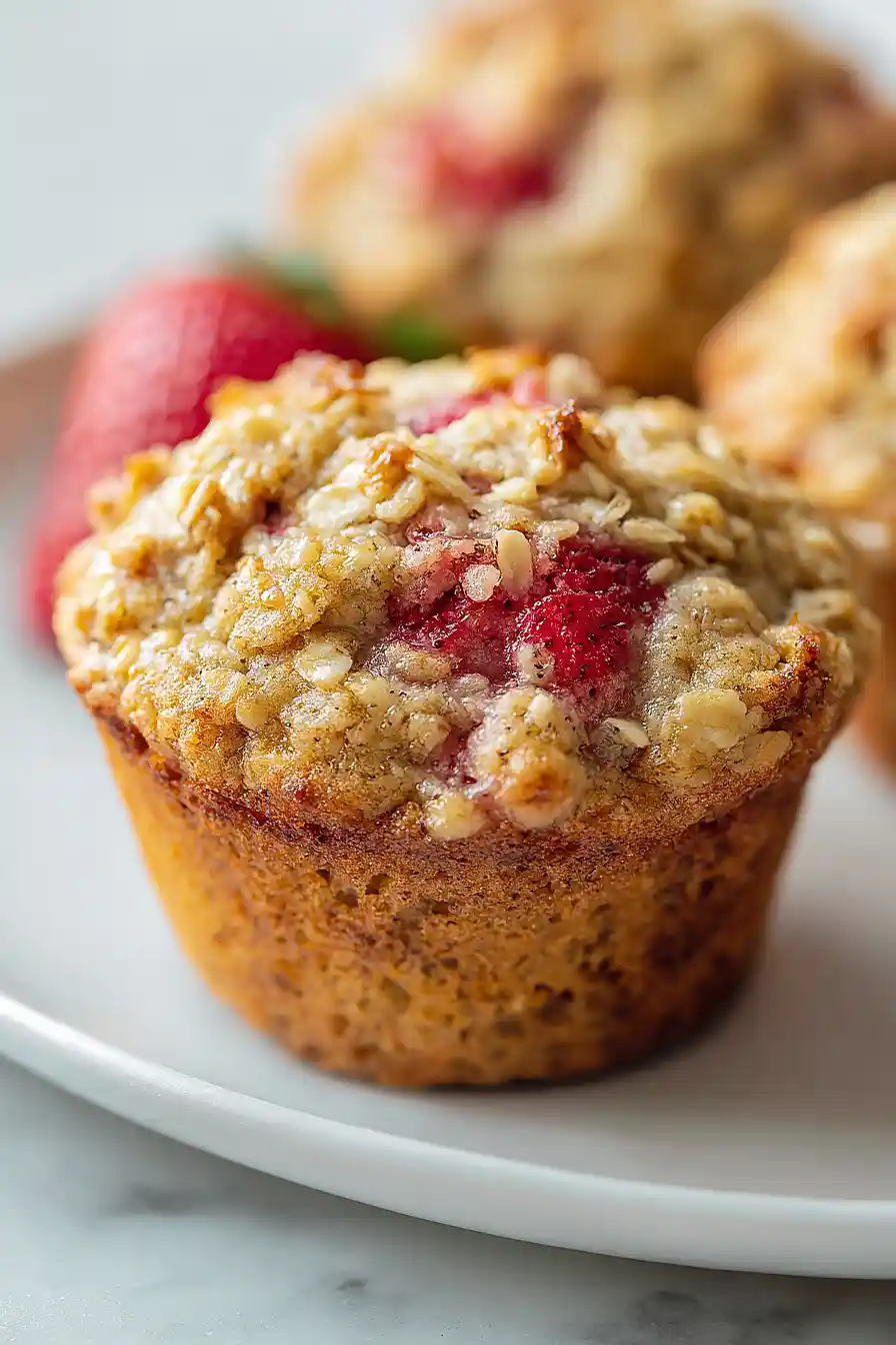 strawberry banana oat muffins