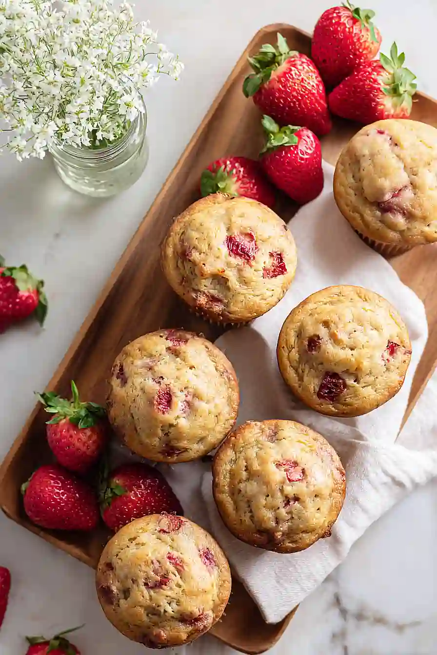 strawberry banana yogurt muffins