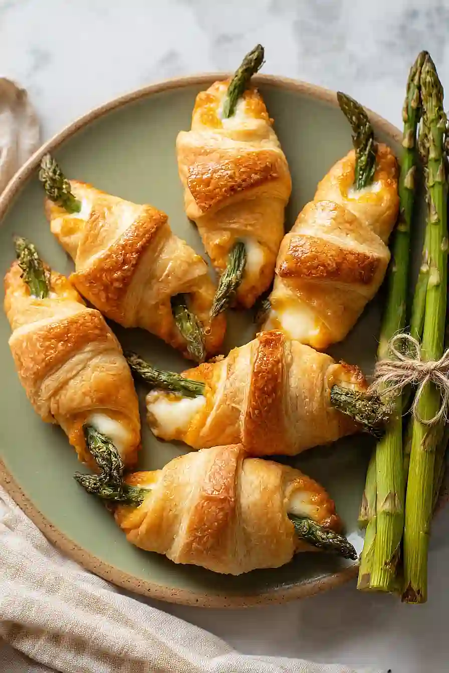 cream cheese and asparagus stuffed crescent rolls