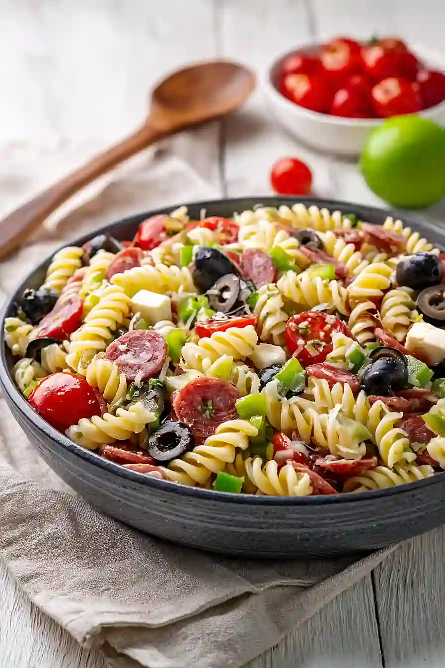 italian pasta salad with pepperoni