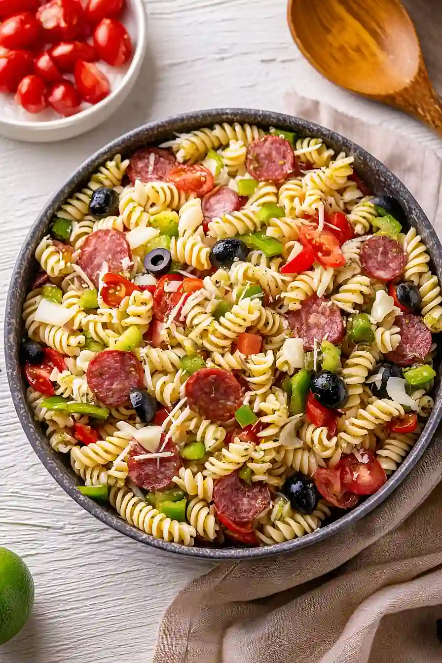 italian pasta salad with pepperoni