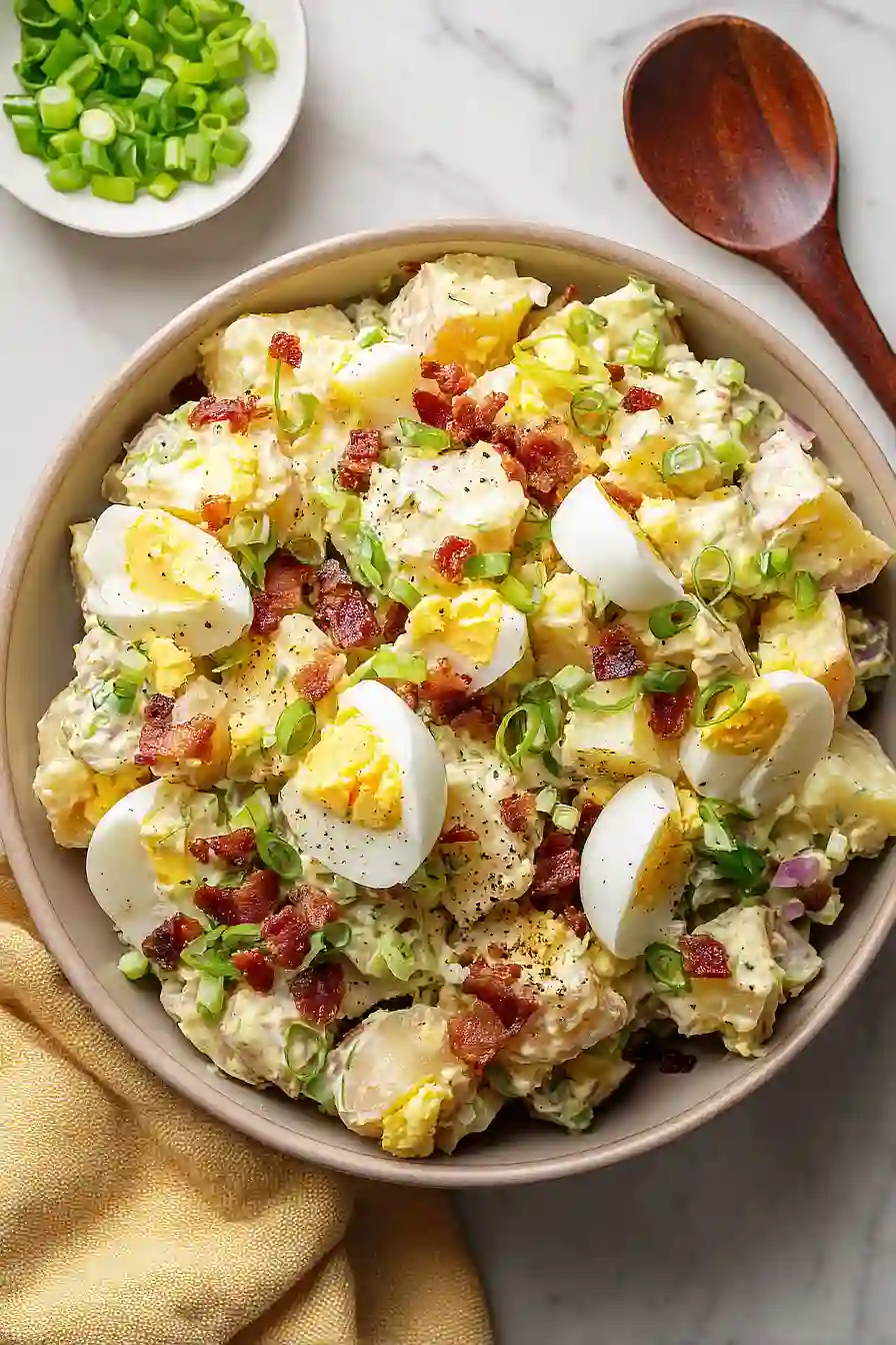 potato salad with egg and bacon