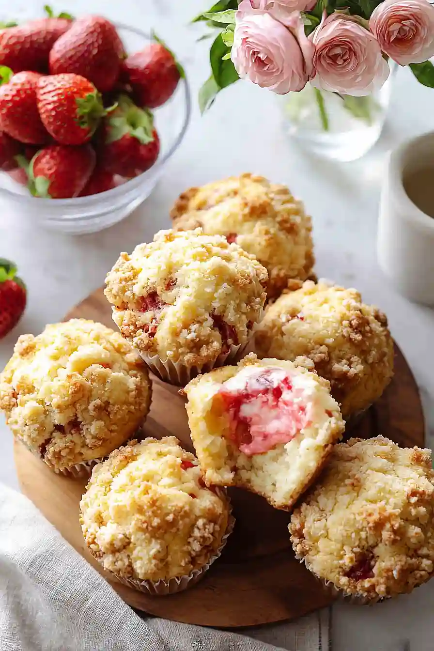 strawberry muffins with cream cheese filling