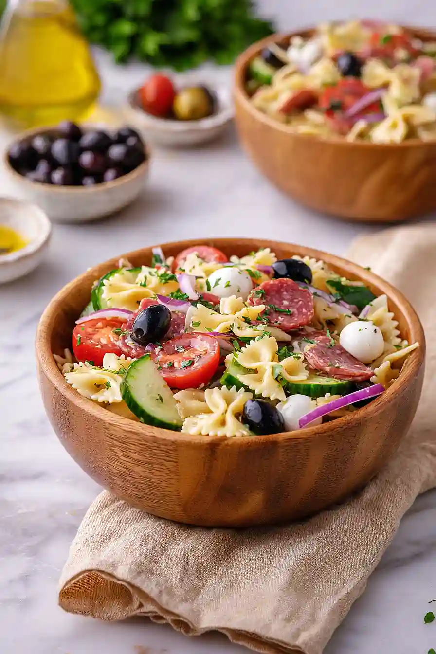 italian pasta salad with salami