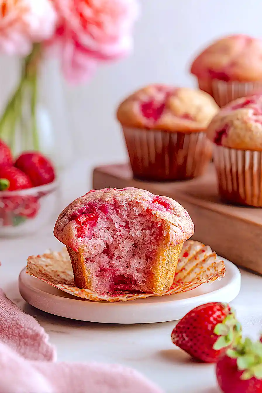 strawberry blended muffins