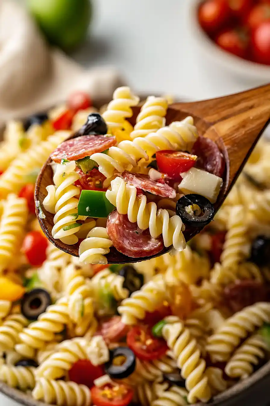 italian pasta salad with pepperoni