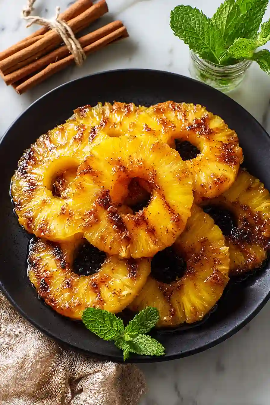 cinnamon grilled pineapple