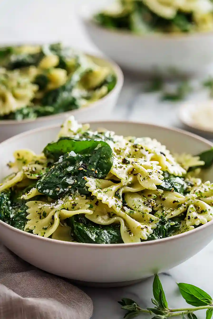 spinach bowtie pasta salad