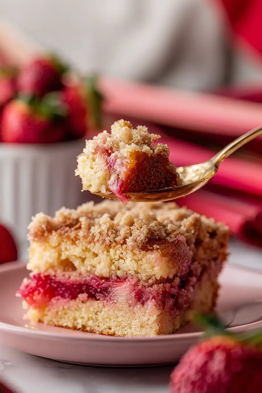 strawberry rhubarb coffee cake