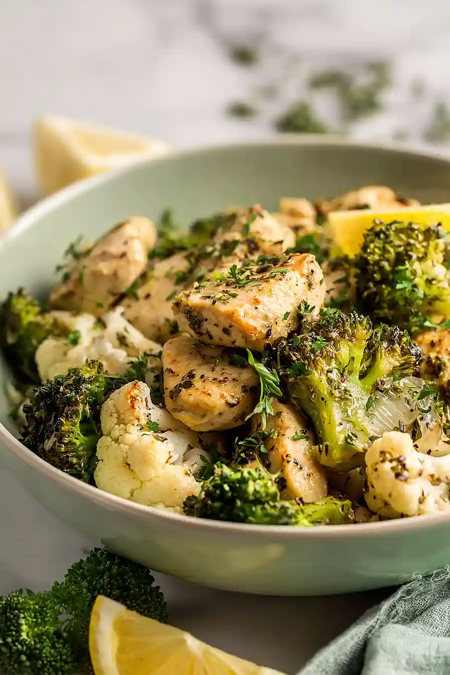 lemon chicken and broccoli