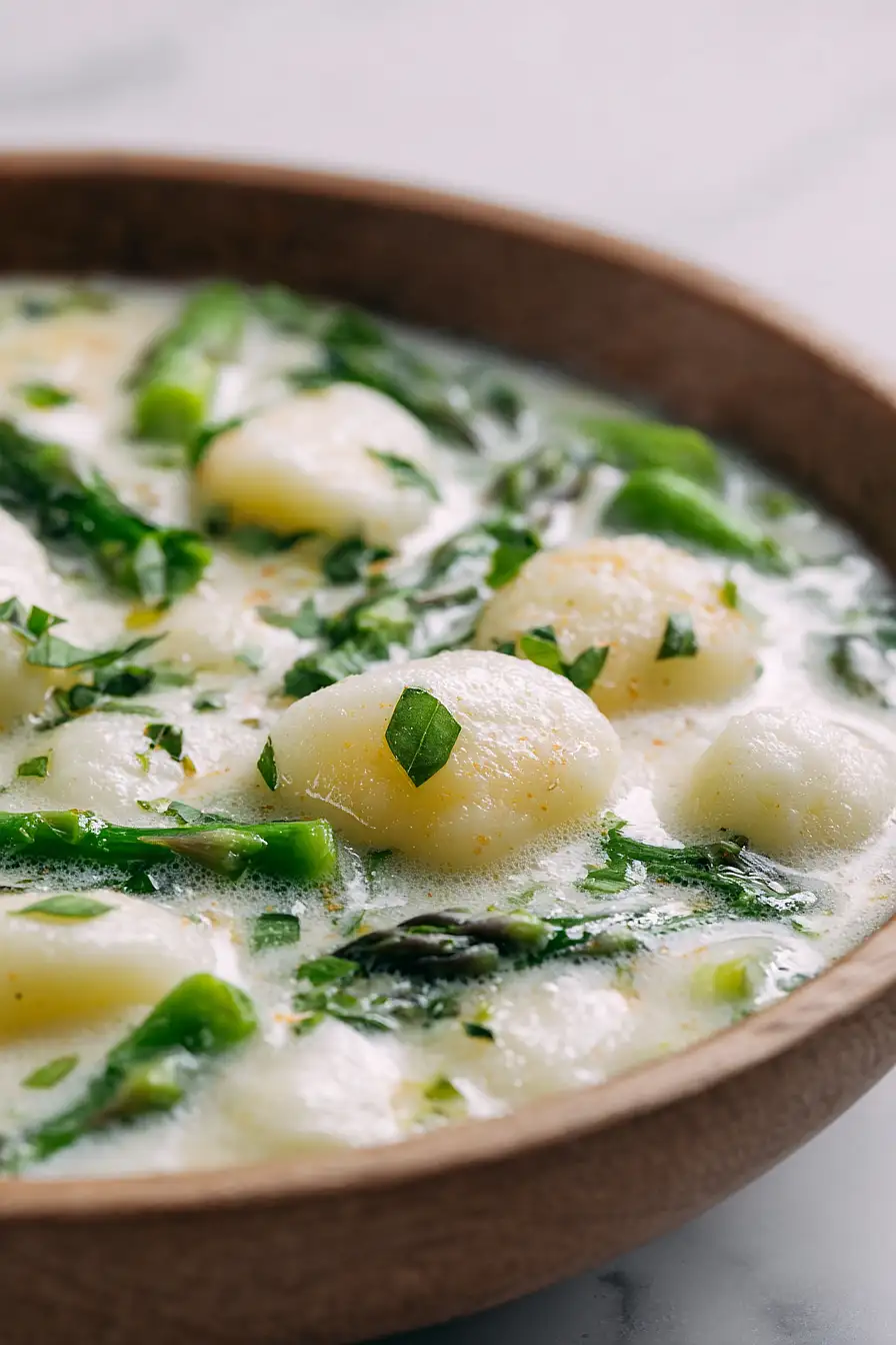 asparagus gnocchi soup