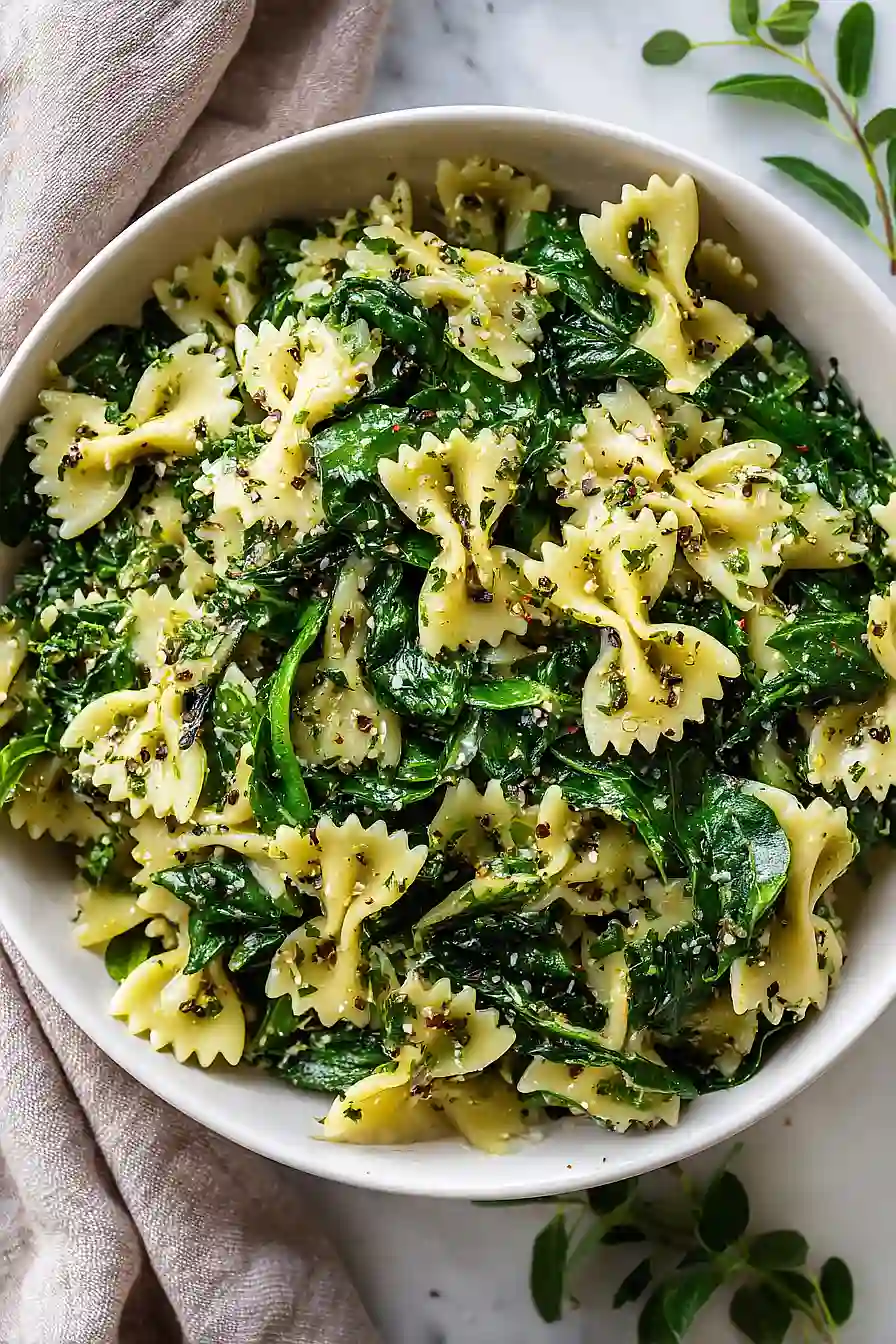 spinach bowtie pasta salad
