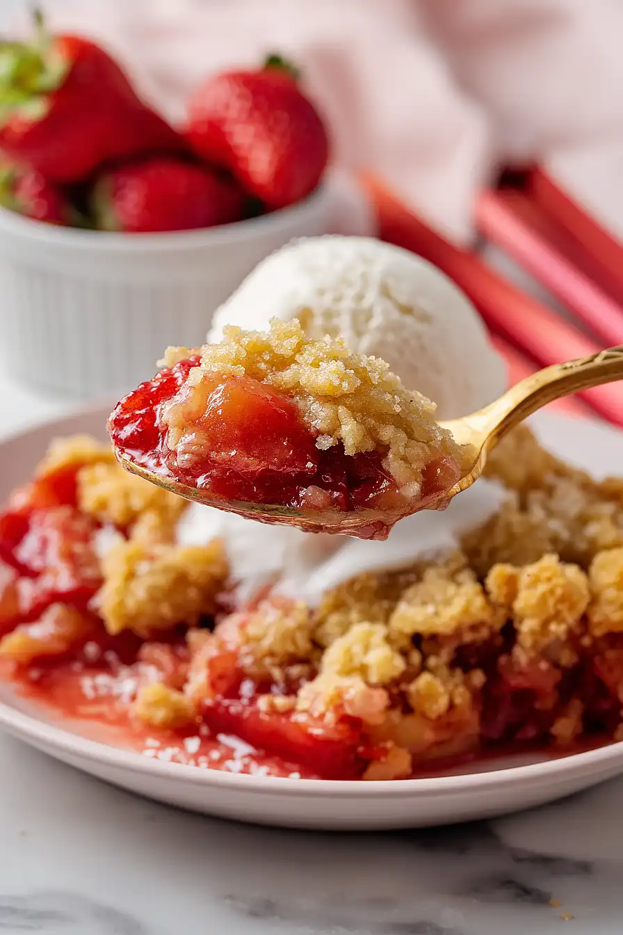strawberry rhubarb dump cake