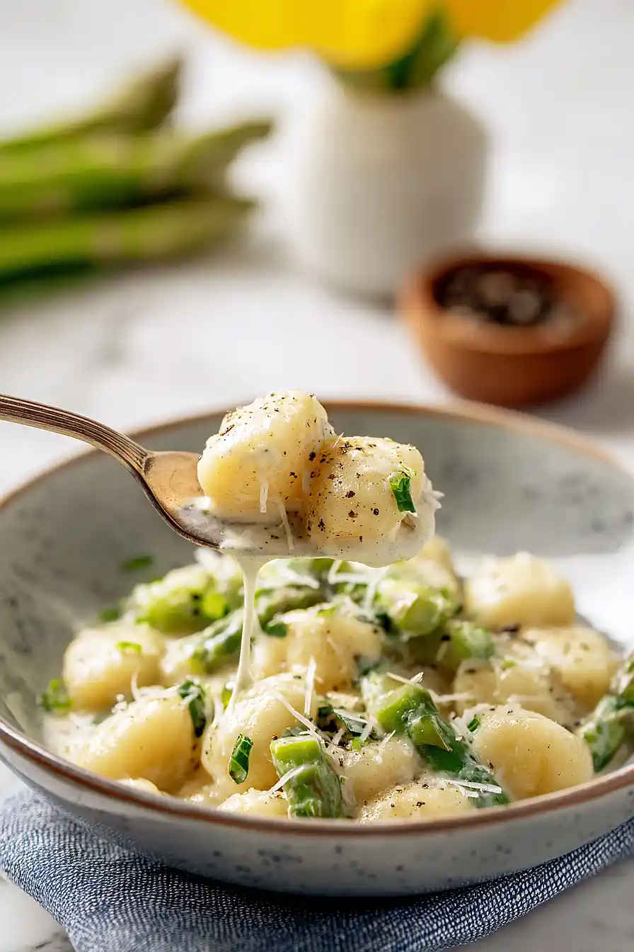 gnocchi and asparagus