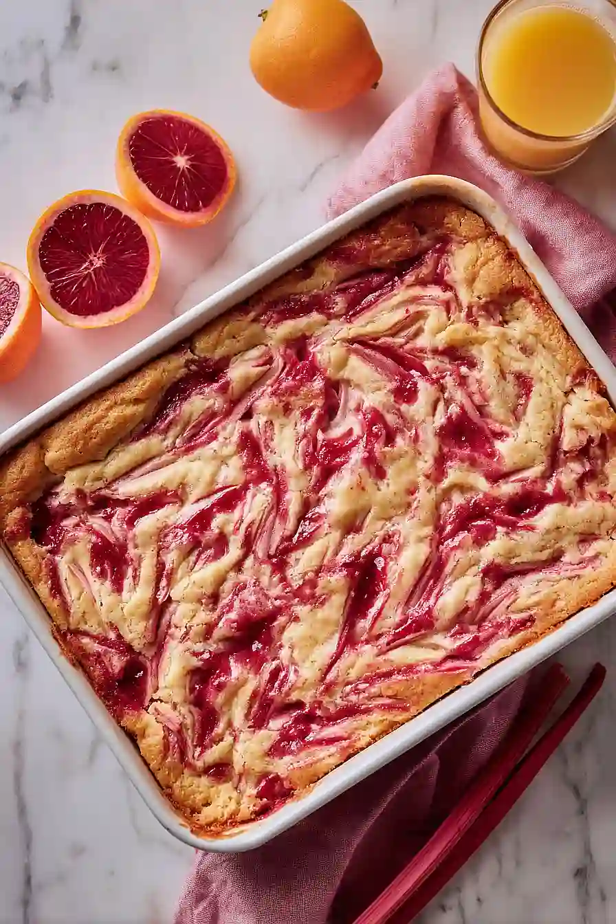 swirled rhubarb bars