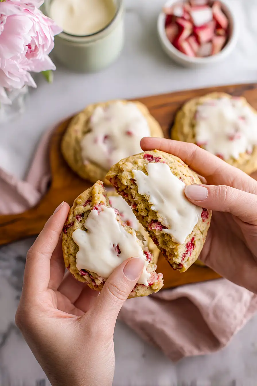 rhubarb cookies with frosting
