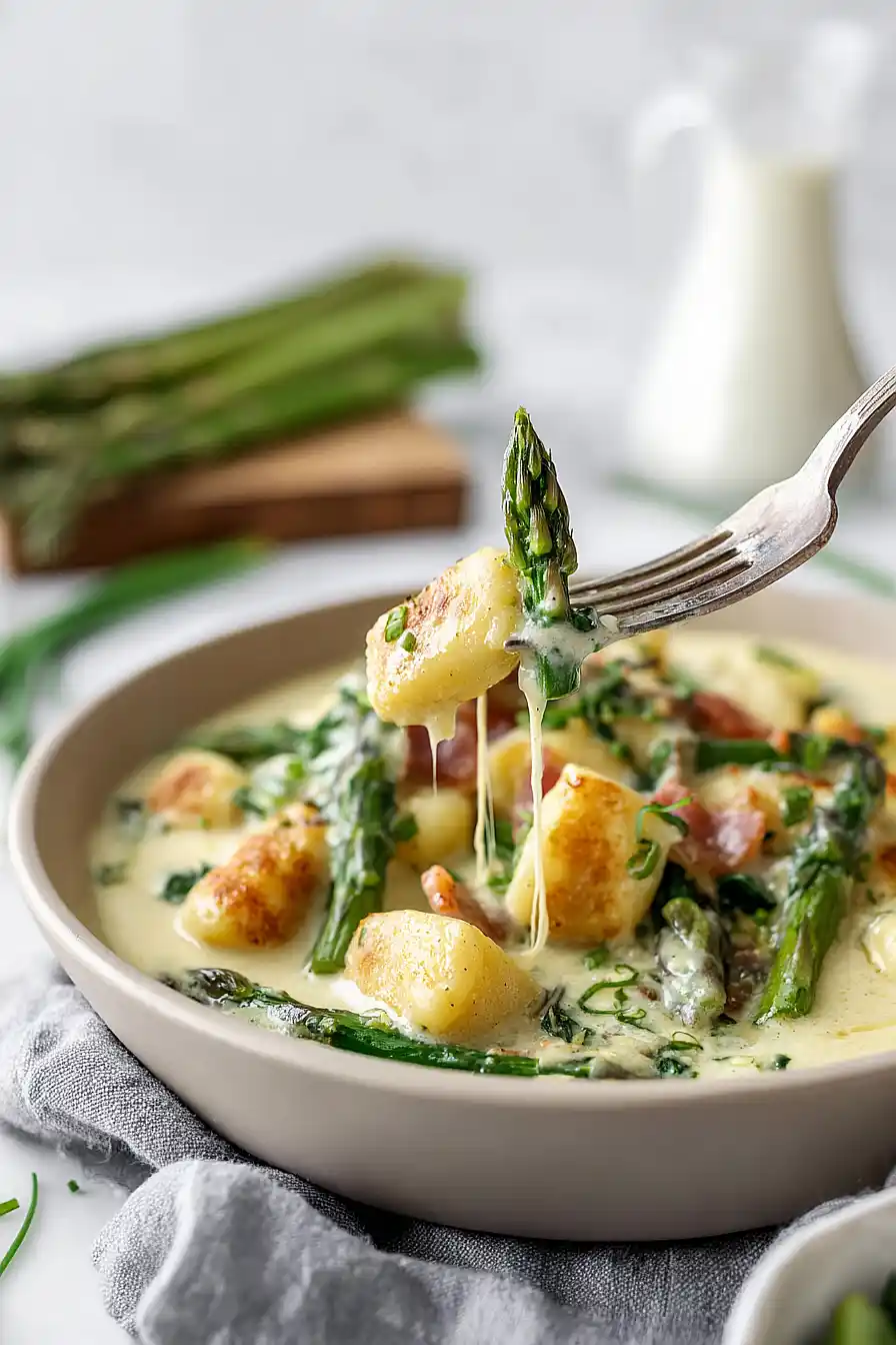 ricotta gnocchi with asparagus
