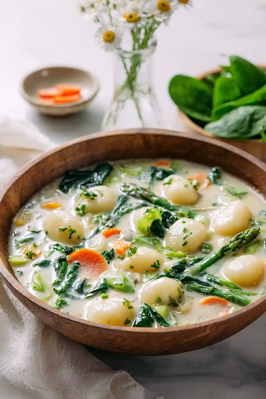 asparagus gnocchi soup