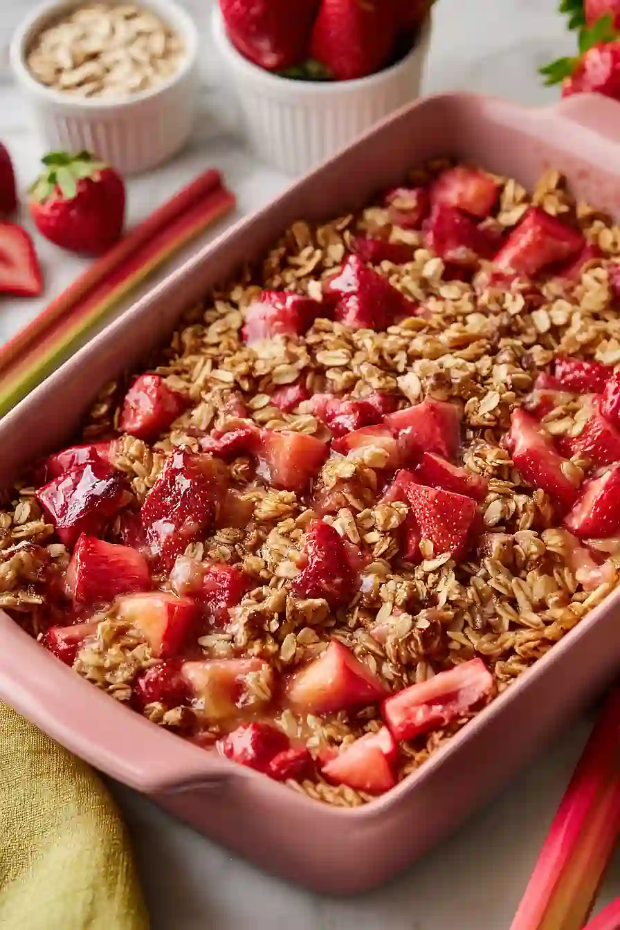 strawberry rhubarb oatmeal