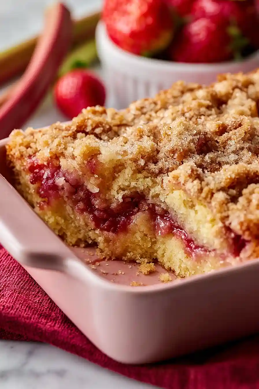 strawberry rhubarb coffee cake